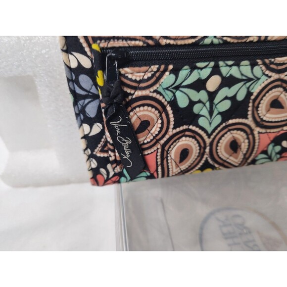 Vera Bradley Women Sierra Trifold Compact Wallet Coin Black Paisley Floral 8.5" - Picture 3 of 8